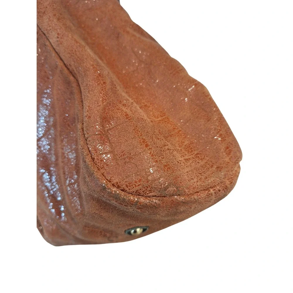 Lola Bernard Modena Rust Croc Embossed Leather Purse Shoulder Bag Handbag‎